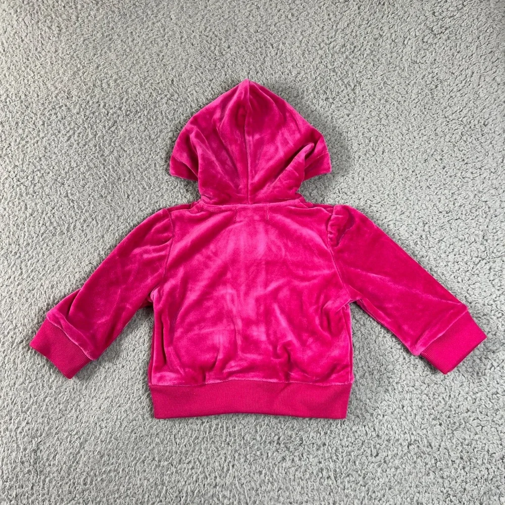 Ralph Lauren Tracksuit Girls 9M Pink Velour Zip Hoodie and Pants Set Vintage NWT